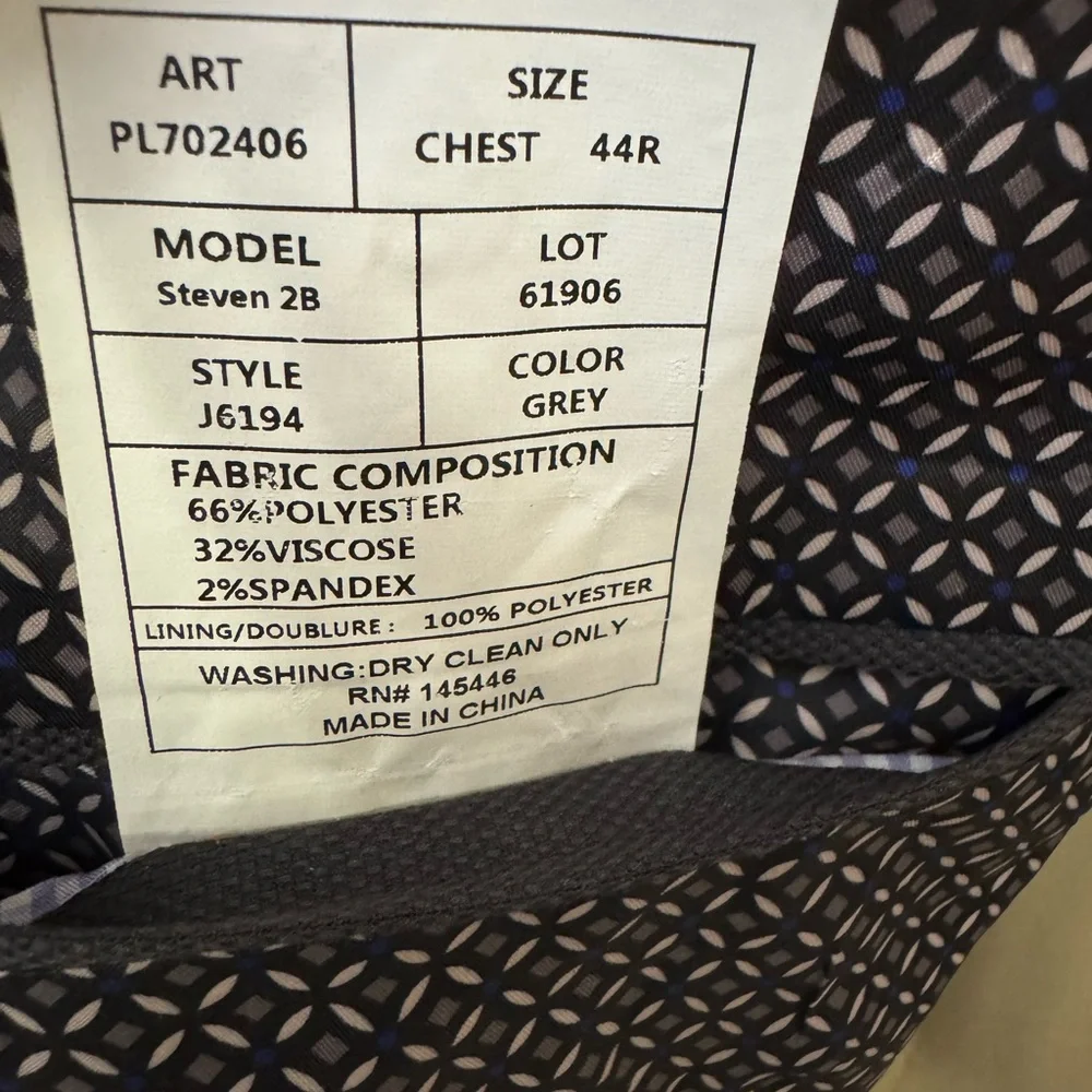 Pierre‎ Loren 44R Superior 150’s Hightech Fabric Gray Jacket Blazer Suit Career